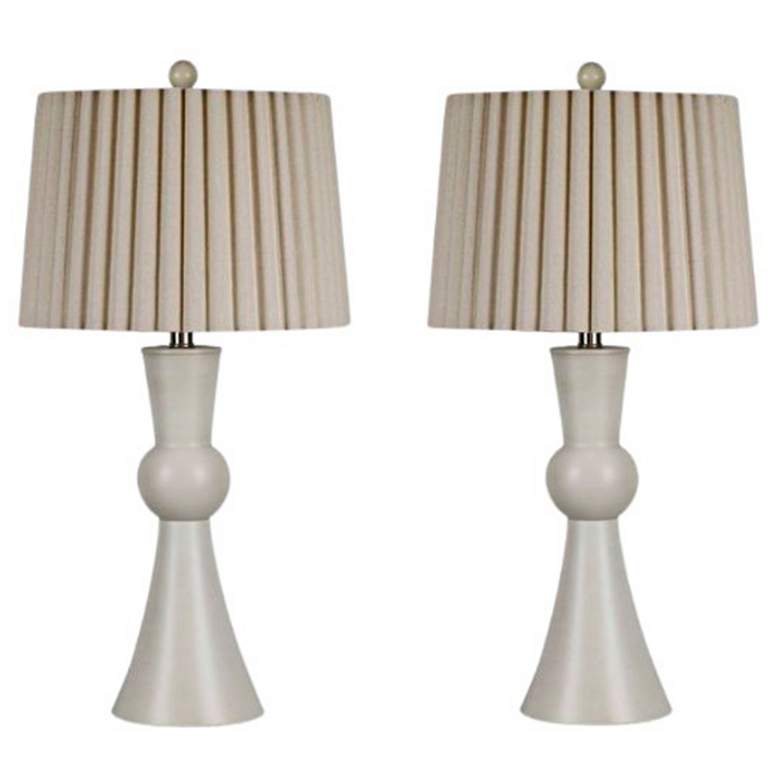 Image 1 Brahe White Metal Table Lamps Set of 2