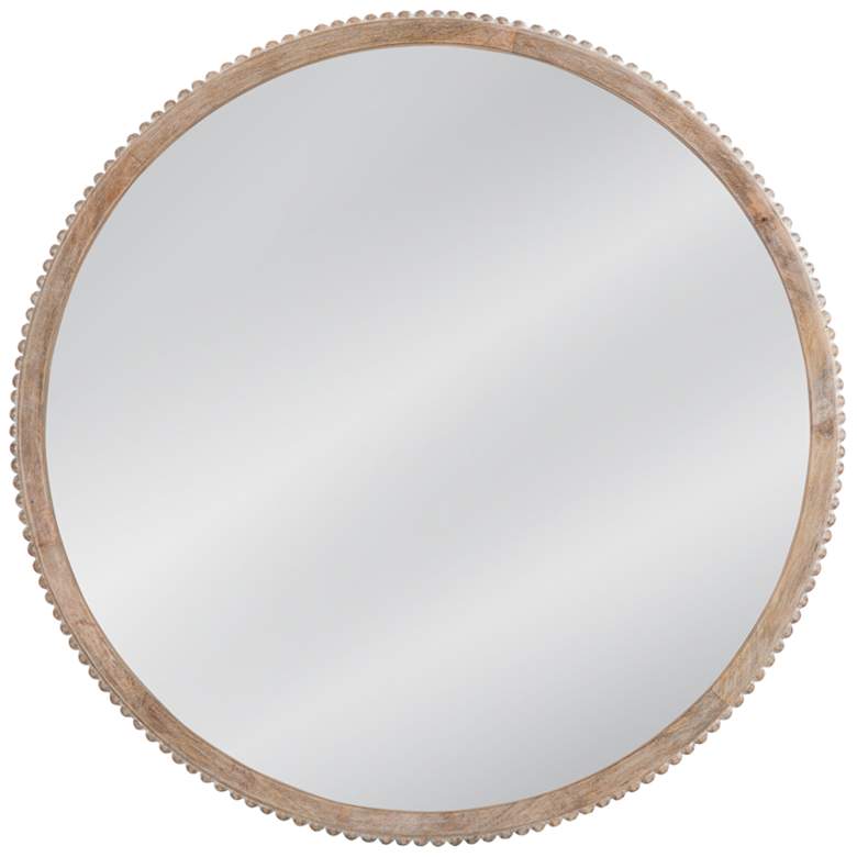 Image 1 Brahms White-Washed Brown 36" Round Wall Mirror