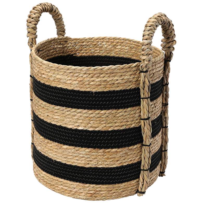 Image 2 Braided Handle Basket, Black and Natural