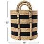 3_Braided Handle Basket, Black and Natural more views