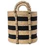 4_Braided Handle Basket, Black and Natural more views