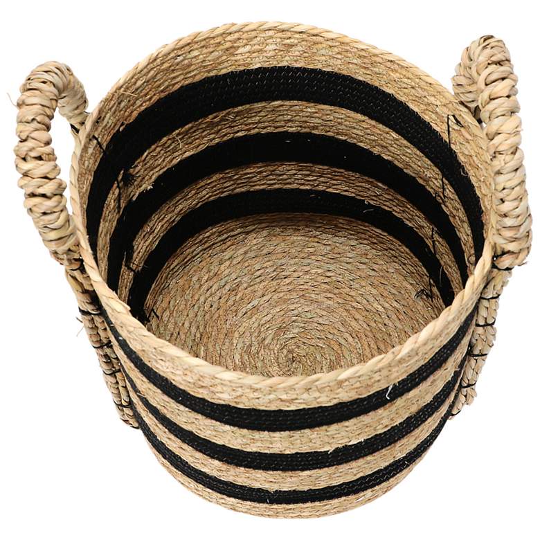 Image 5 Braided Handle Basket, Black and Natural more views
