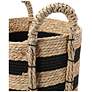 6_Braided Handle Basket, Black and Natural more views