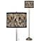 Braided Jute Brushed Nickel Pull Chain Floor Lamp