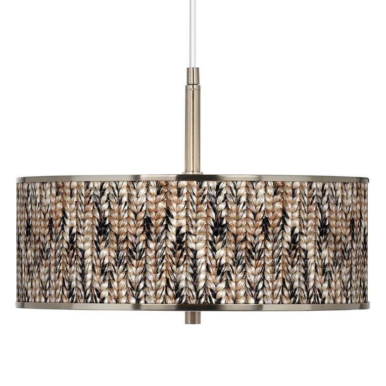 Image 1 Braided Jute Giclee Glow 16" Wide Pendant Light