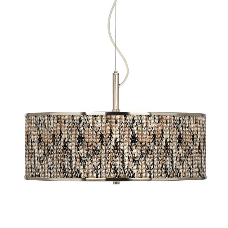 Image 1 Braided Jute Giclee Glow 20 inch Wide Pendant Light