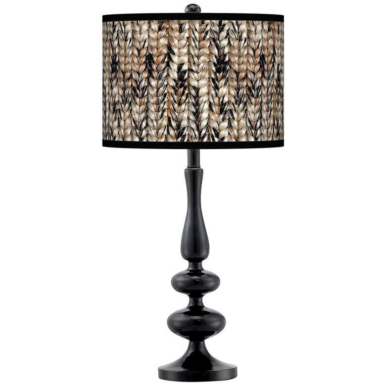 Image 1 Braided Jute Giclee Paley Black Table Lamp