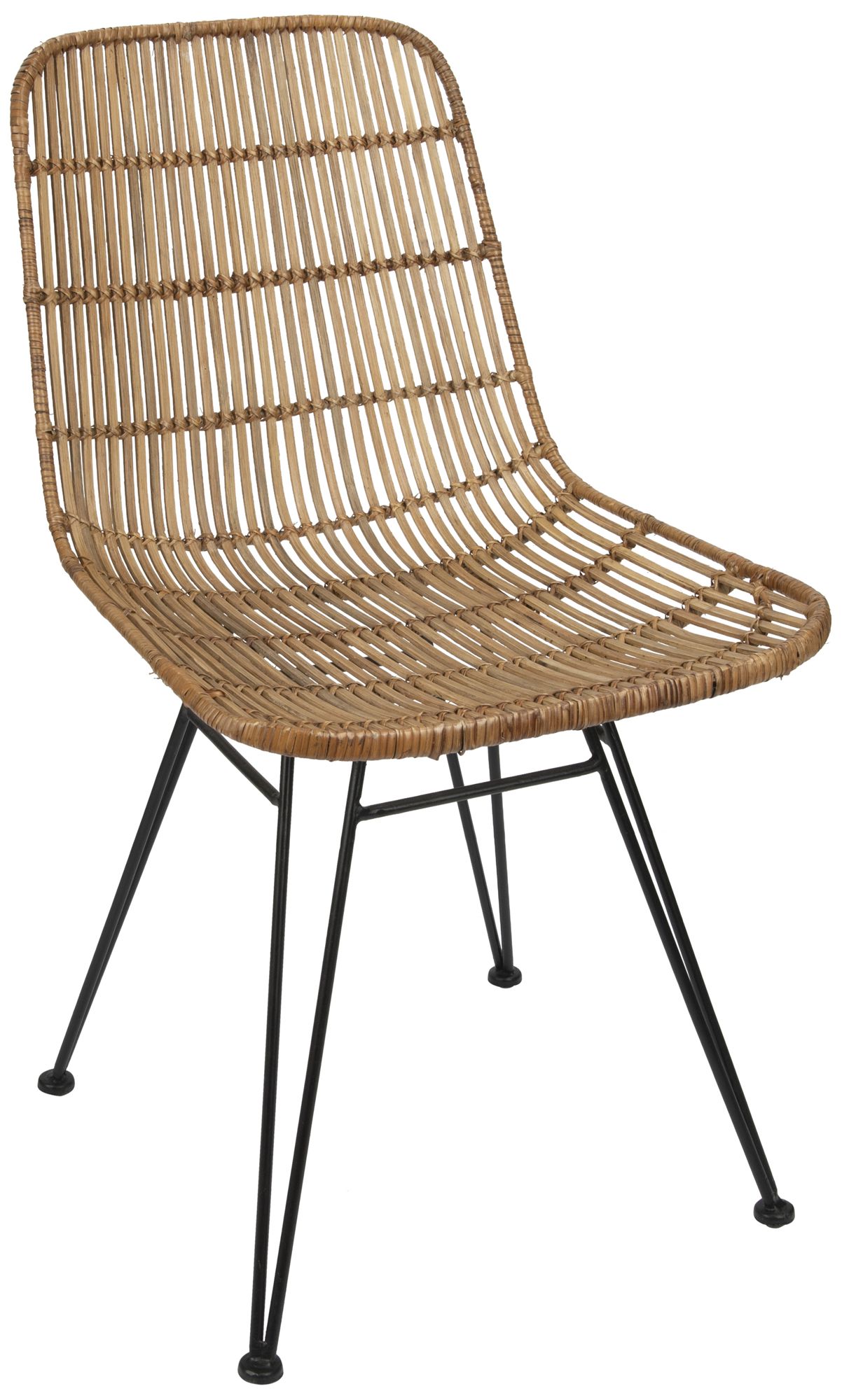 Image 2 Braided Rattan Chair with Metal Frame, Natural and Black