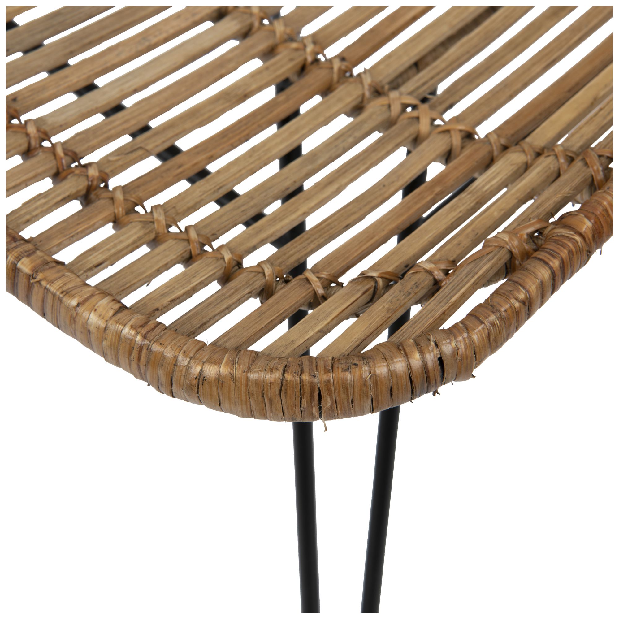 Image 3 Braided Rattan Chair with Metal Frame, Natural and Black more views