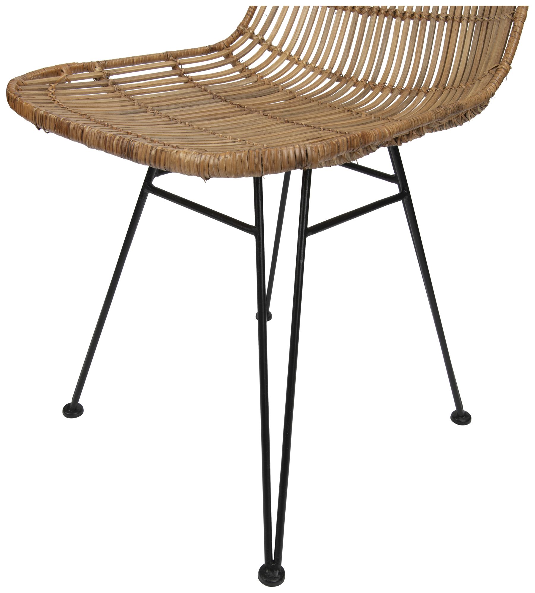 Image 4 Braided Rattan Chair with Metal Frame, Natural and Black more views