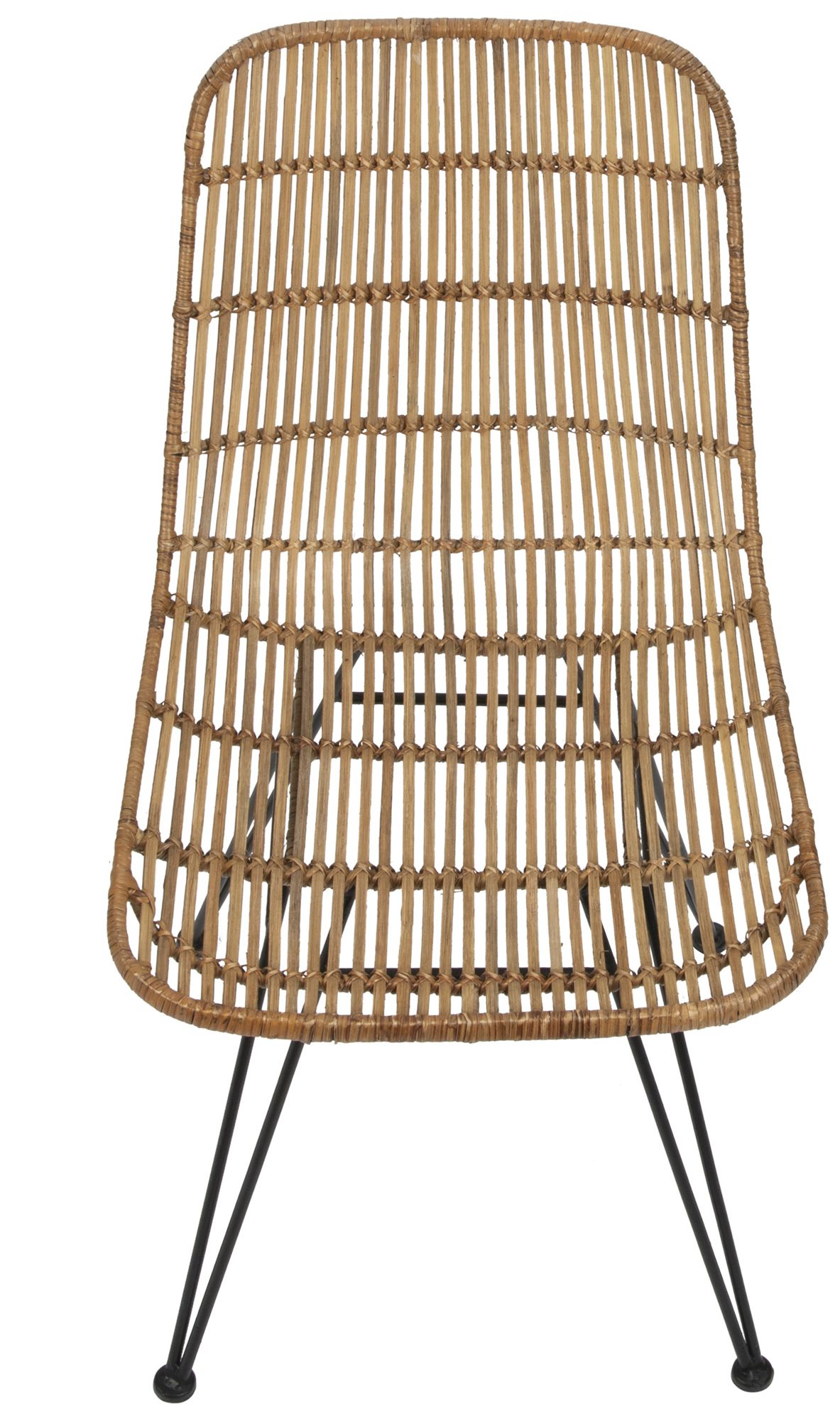 Image 6 Braided Rattan Chair with Metal Frame, Natural and Black more views