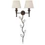 Braidy Bronze 2-Light Plug-In Wall Sconce with Cord Cover