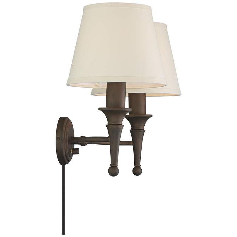 Image 6 Braidy Bronze 2-Light Plug-In Wall Sconce more views