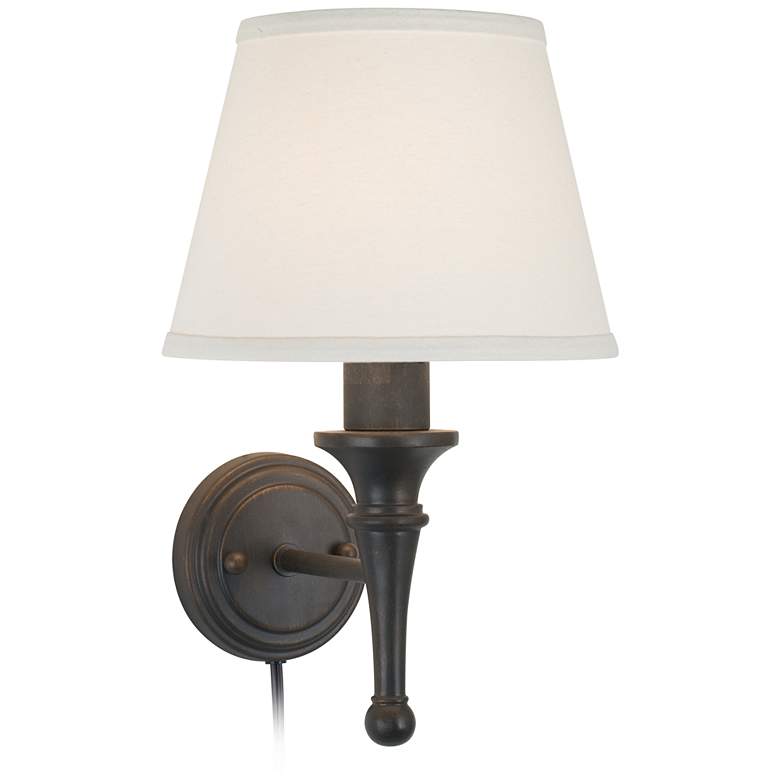 Image 2 Braidy Bronze Plug-in Wall Sconce with Cord Cover