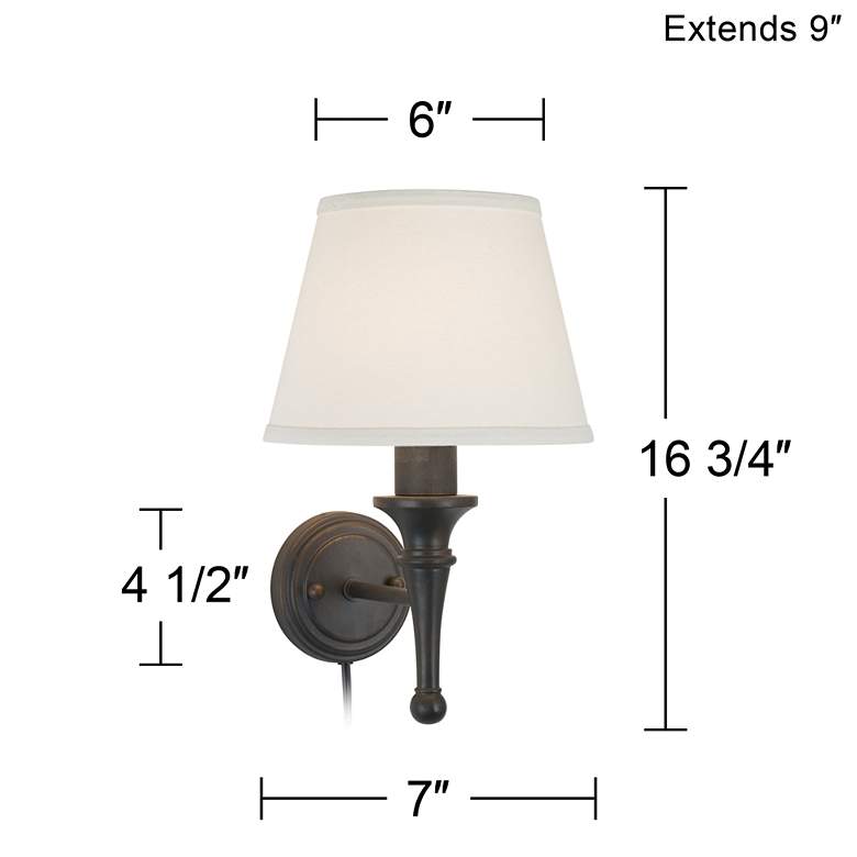 Image 6 Braidy Bronze Plug-in Wall Sconce with Cord Cover more views