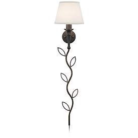 Image3 of Braidy Bronze Plug-In Wall Sconce with Vita Cord Cover more views