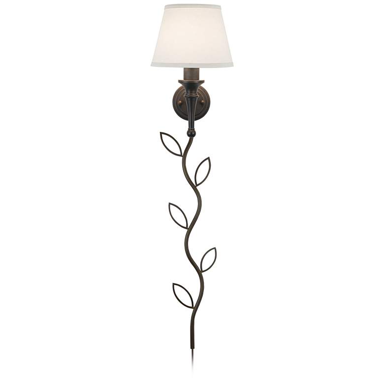 Image 3 Braidy Bronze Plug-In Wall Sconce with Vita Cord Cover more views