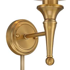 Image3 of Braidy Warm Gold Plug-in Wall Sconce with Cord Cover more views