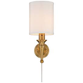Image4 of Braidy Warm Gold Plug-in Wall Sconce with Cord Cover more views