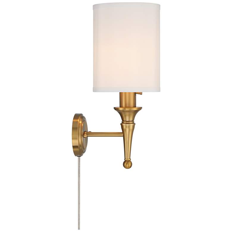 Image 6 Braidy Warm Gold Plug-in Wall Sconce with Cord Cover more views