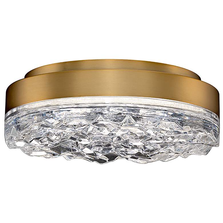 Image 2 Bramble 12" Wide Aged Brass and Crystal LED Ceiling Light