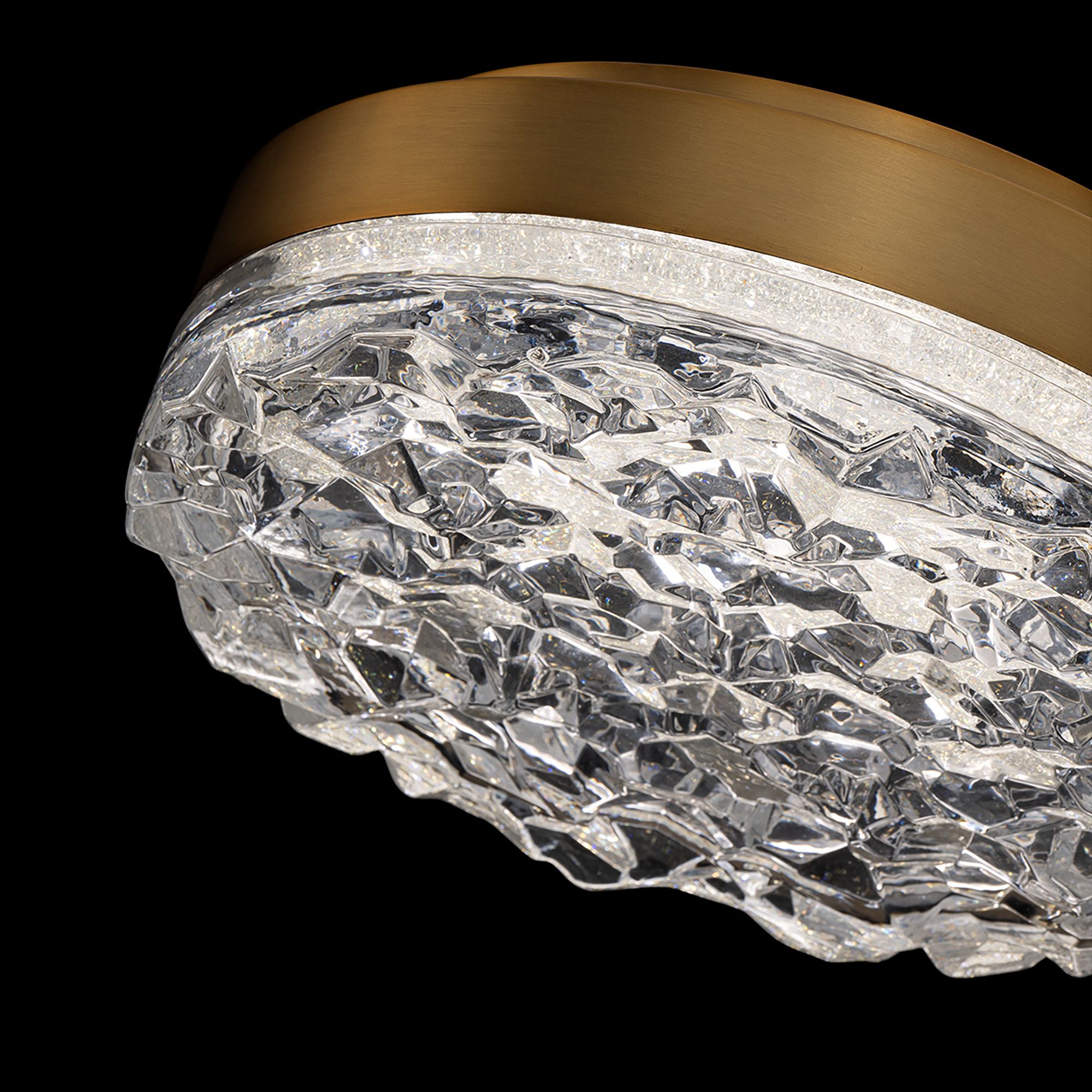 Image 4 Bramble 12" Wide Aged Brass and Crystal LED Ceiling Light more views