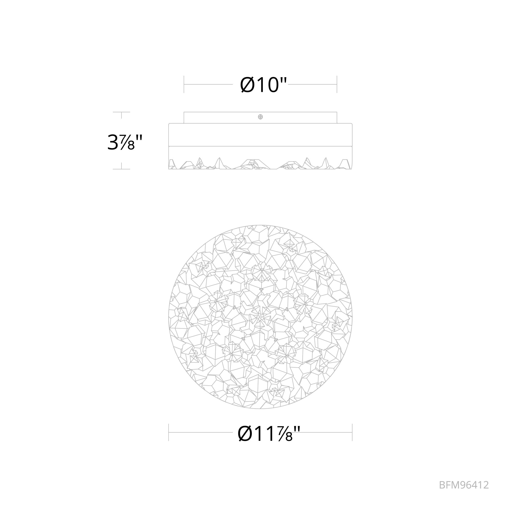 Image 6 Bramble 12" Wide Aged Brass and Crystal LED Ceiling Light more views
