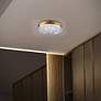 7_Bramble 12" Wide Aged Brass and Crystal LED Ceiling Light more views