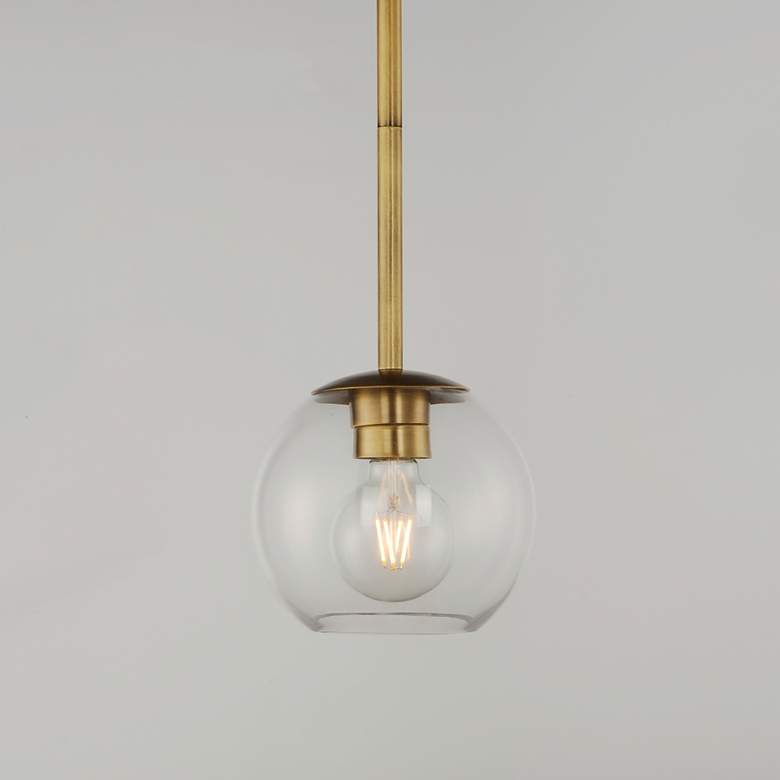 Image 1 Branch 1-Light 7" Wide Natural Aged Brass Pendant Light