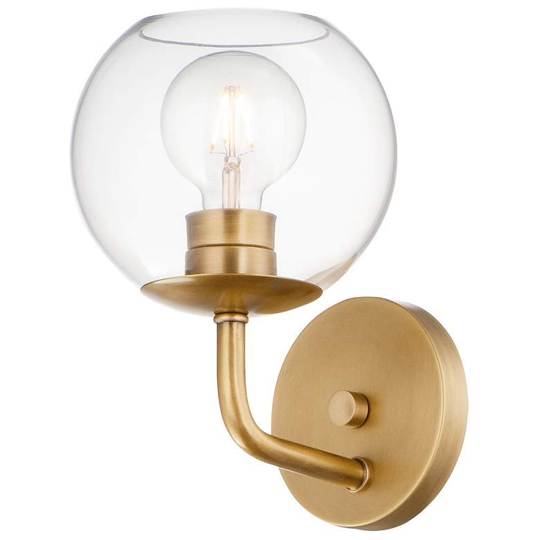 Image 1 Branch 1-Light 7 inch Wide Natural Aged Brass Wall Sconce