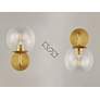 2_Branch 1-Light 7" Wide Natural Aged Brass Wall Sconce more views