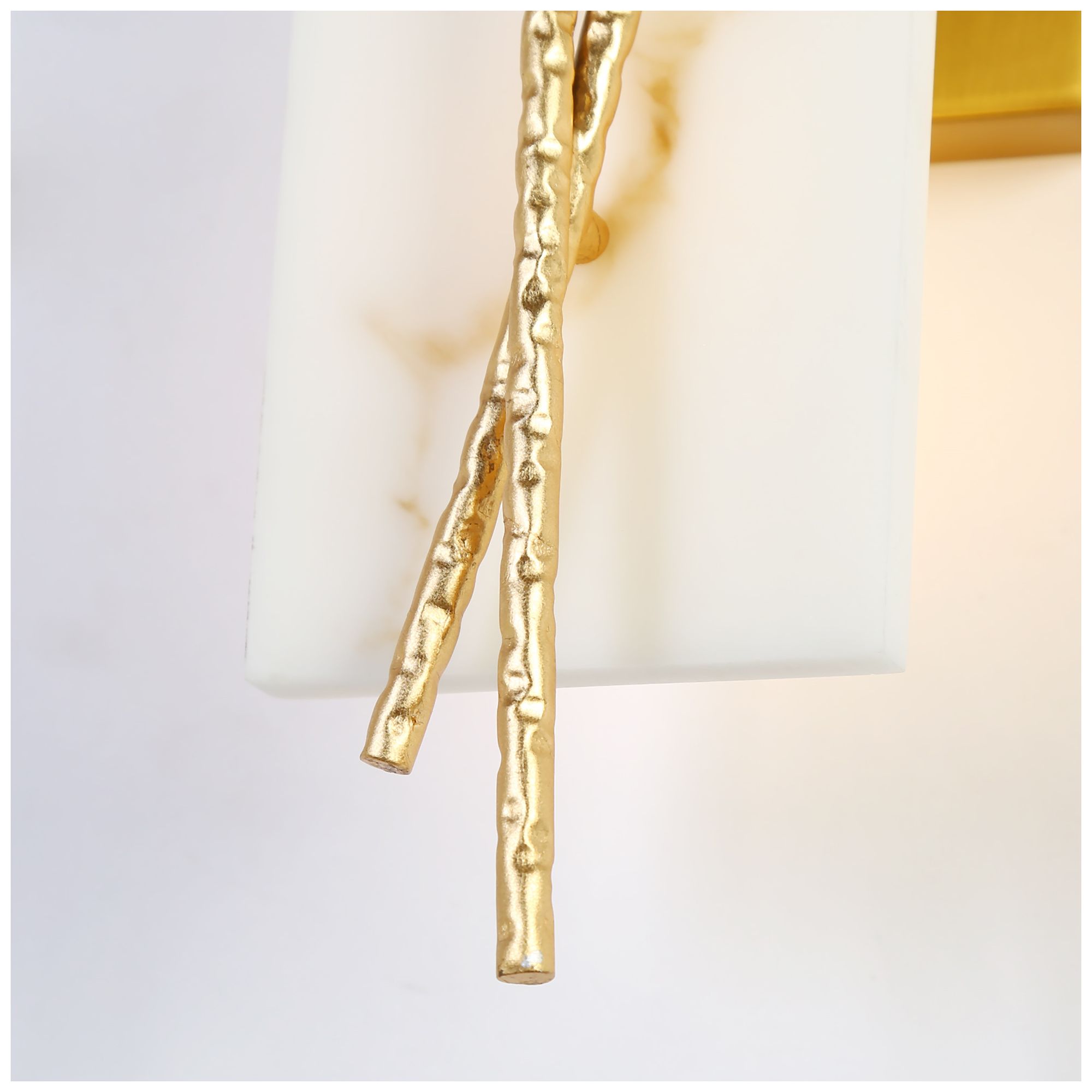 Image 3 Branch 17.1"H Modern Glam Gold 2-Light Faux Alabaster Wall Sconce more views