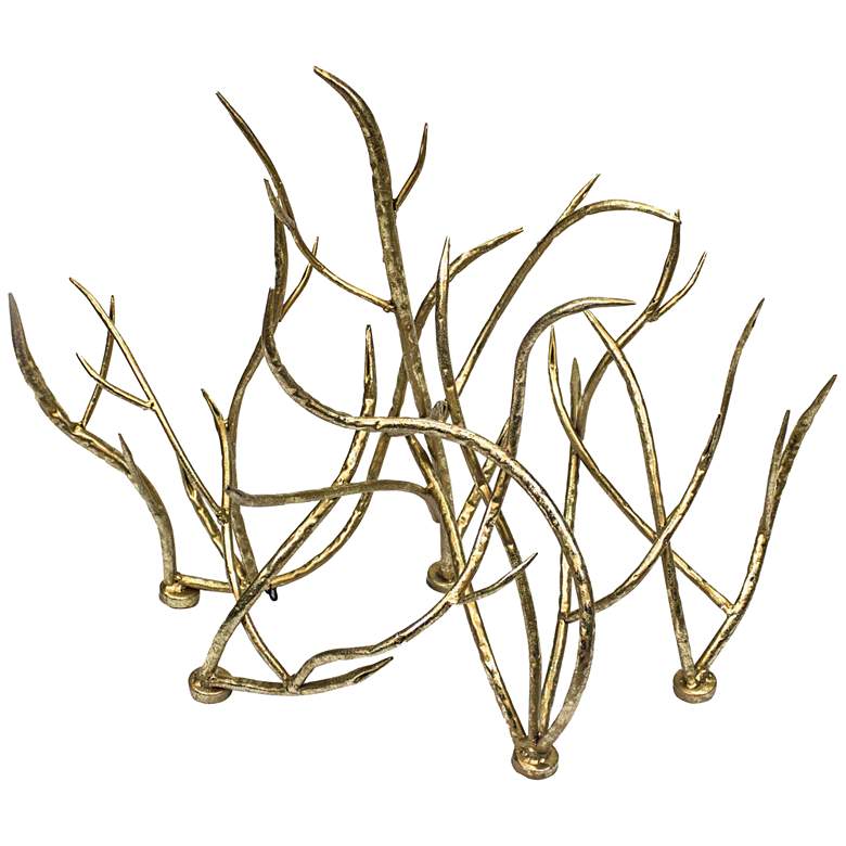 Image 1 Branch 25 inch Wide Gold Metal Table Sculpture