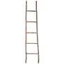 Branch 70" High White Washed Wood Decorative Ladder