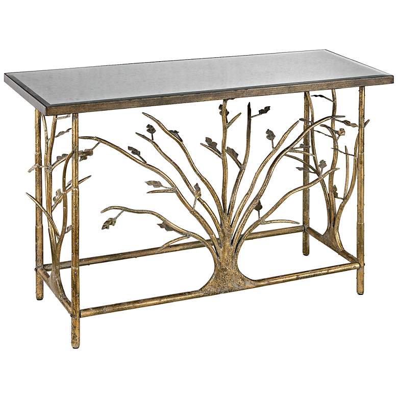 Image 1 Branch Collection 47 inch Wide Gold Leaf Console Table