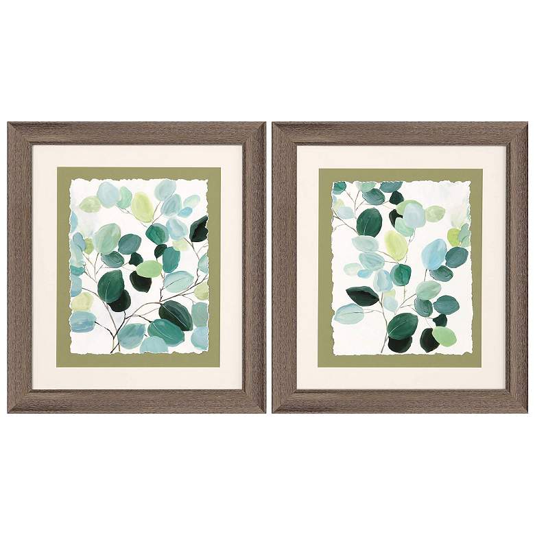 Image 1 Branch of Green 19"W x 22"H Framed Art Set of 2