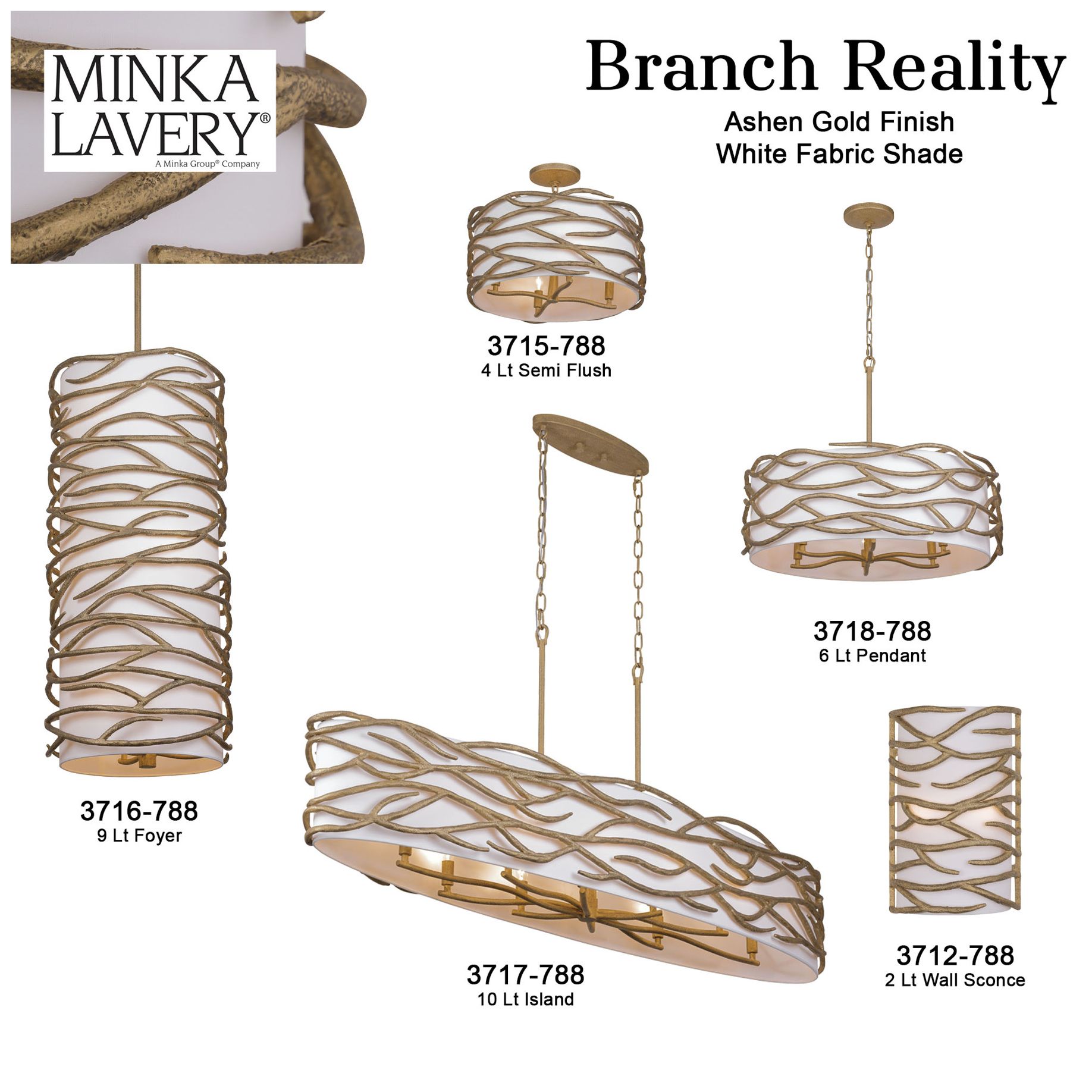 Branch Reality 16" High Ashen Gold Wall Sconce