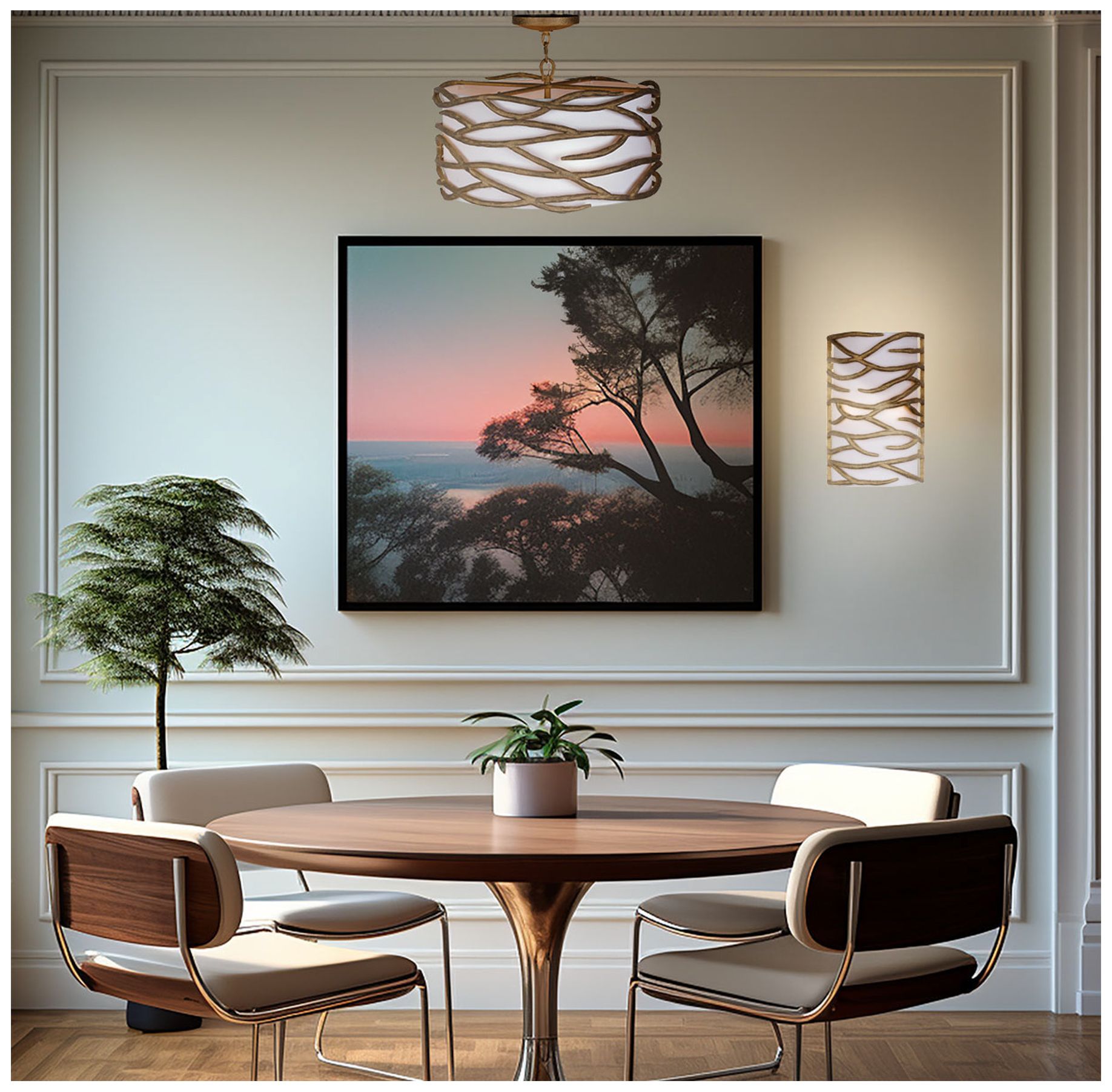 Branch Reality 16" High Ashen Gold Wall Sconce