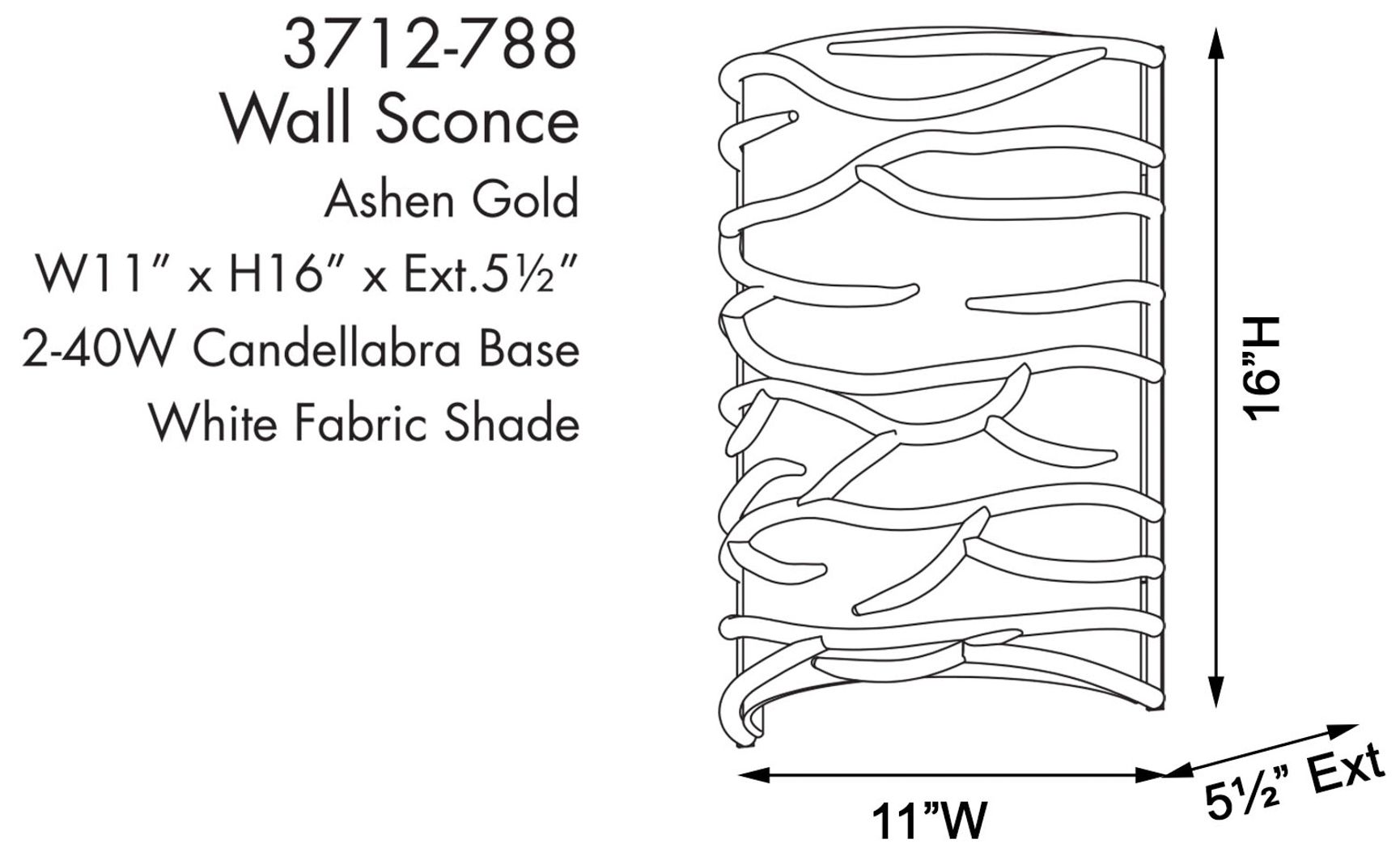 Branch Reality 16" High Ashen Gold Wall Sconce