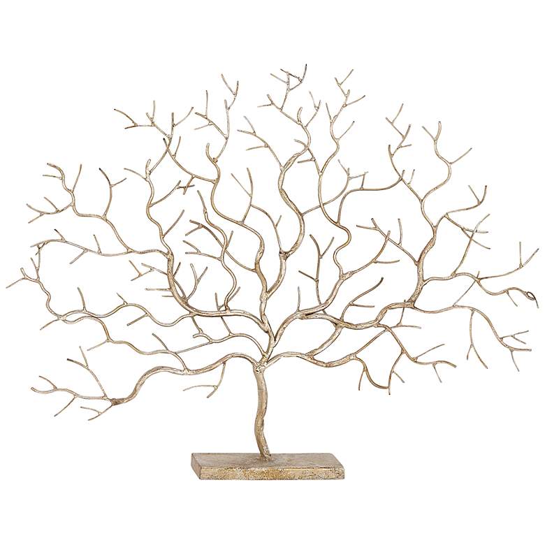 Image 2 Branched Out 32" Wide Polished Silver Gold Tree Sculpture