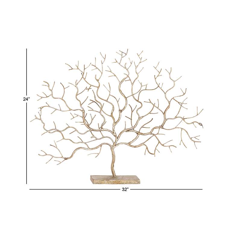 Image 5 Branched Out 32" Wide Polished Silver Gold Tree Sculpture more views