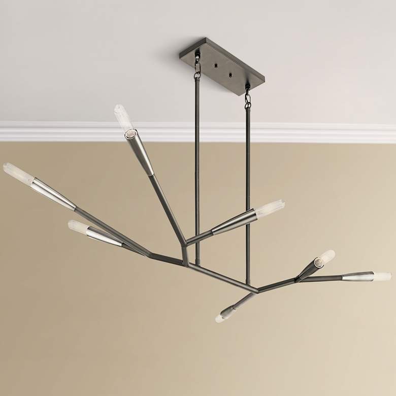 Image 1 Branches 49 1/4" Wide Black Kitchen Island Light Chandelier