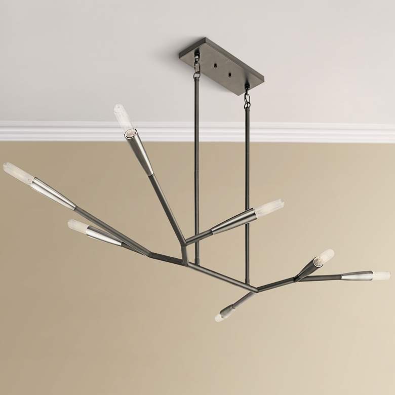 Image 1 Branches 49 1/4 inch Wide Black Kitchen Island Light Chandelier