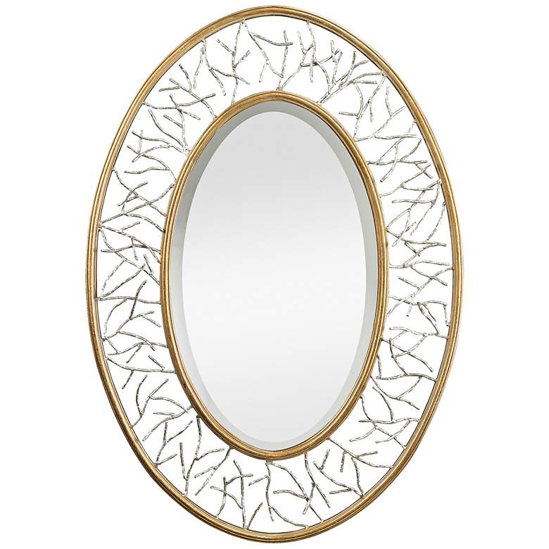 Image 1 Branches Gold Oval 27 inch x 38 inch Wall Mirror