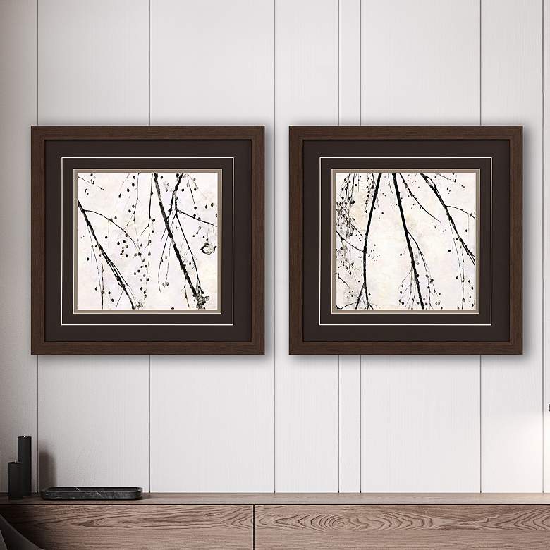 Image 2 Branches I 29" Square 2-Piece Giclee Framed Wall Art Set