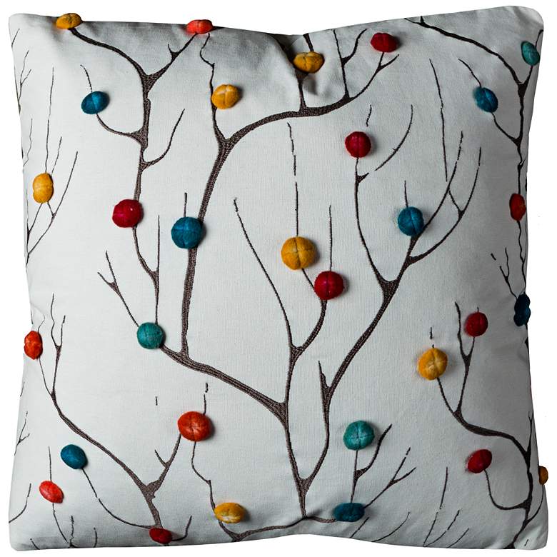 Image 1 Branches Multi-Color Abstract Tree 20 inch Square Throw Pillow
