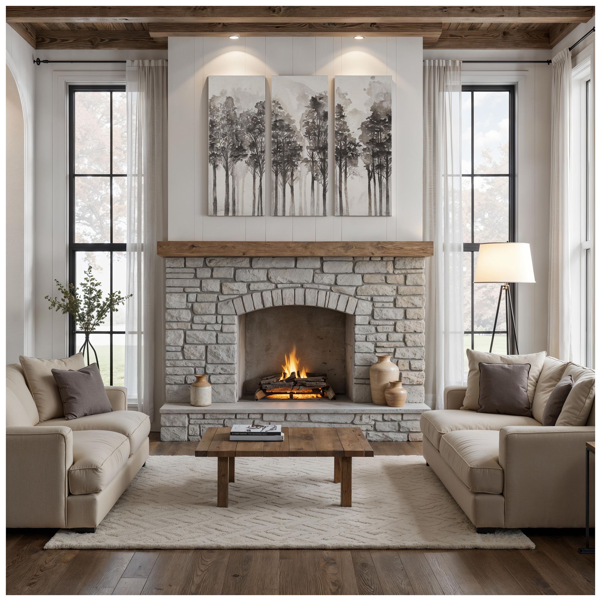 Image 3 Branching Out 50" H x 20" W Canvas Art, (3 Piece Set) more views