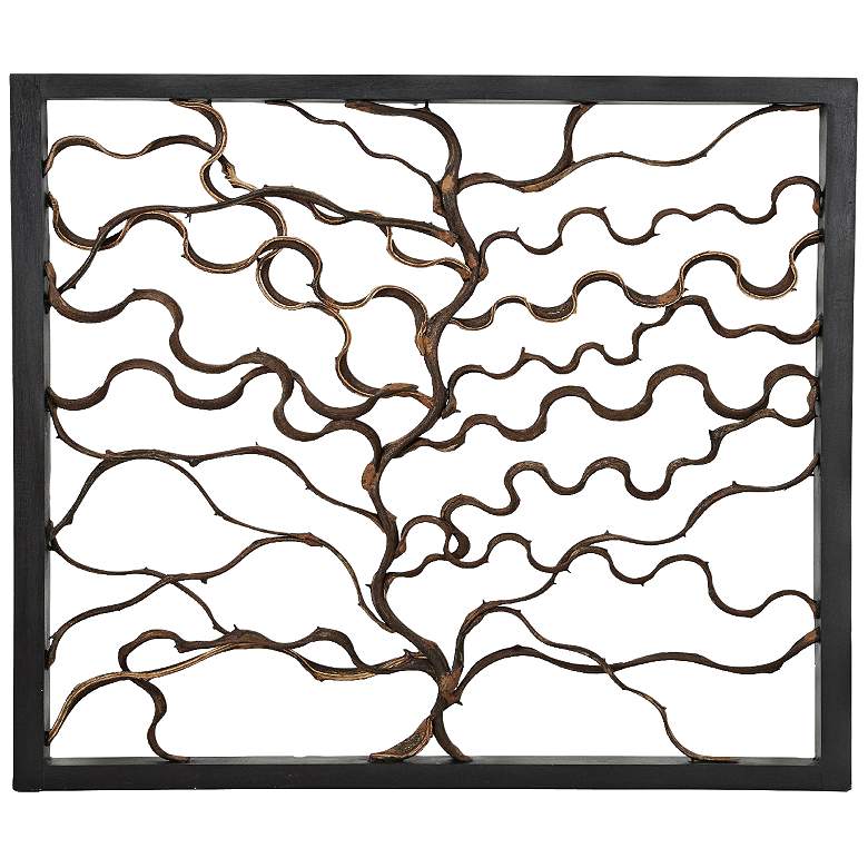 Image 1 Branching Textured Brown 35 inch Square Wall Art