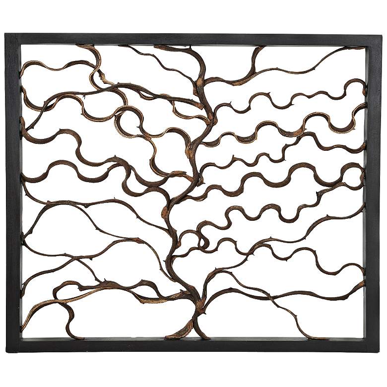 Image 1 Branching Textured Brown 35" Square Wall Art