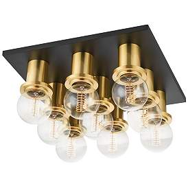 Image1 of Brandi 9 Light Flush Mount - Aged Brass/Soft Black